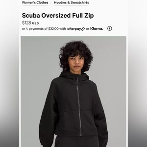 Lululemon Scuba Oversized Full Zip